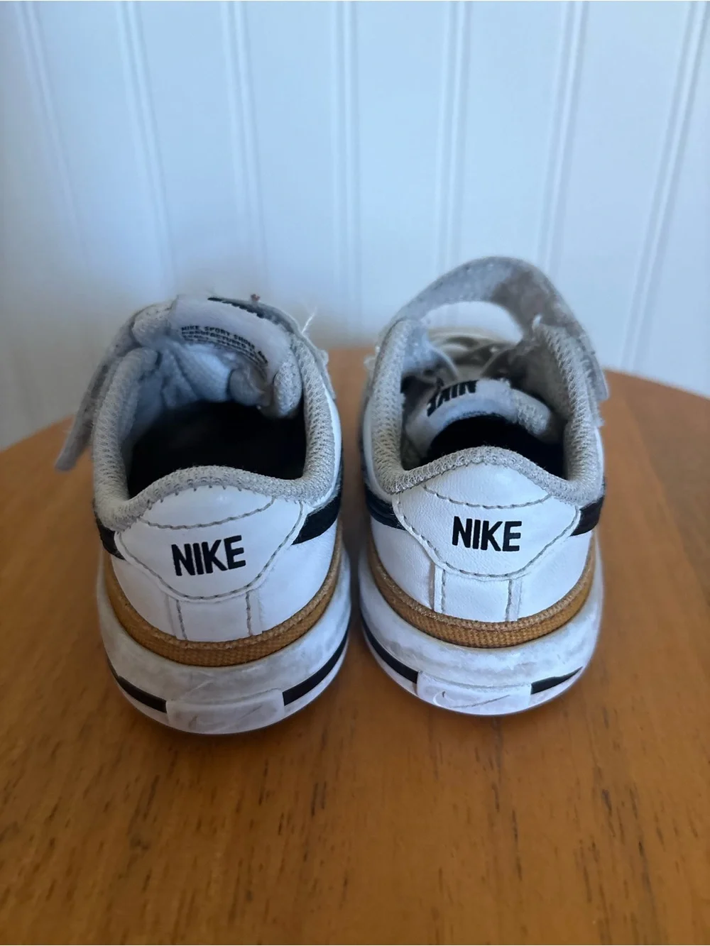 Nike Kids White and Brown Velcro Sneakers